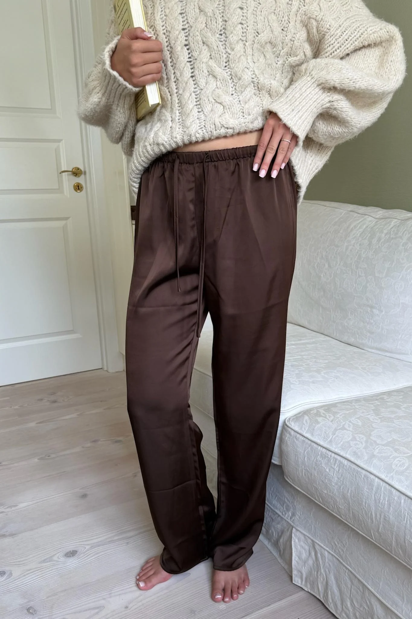 FieIC Pants - Dark Brown Satin