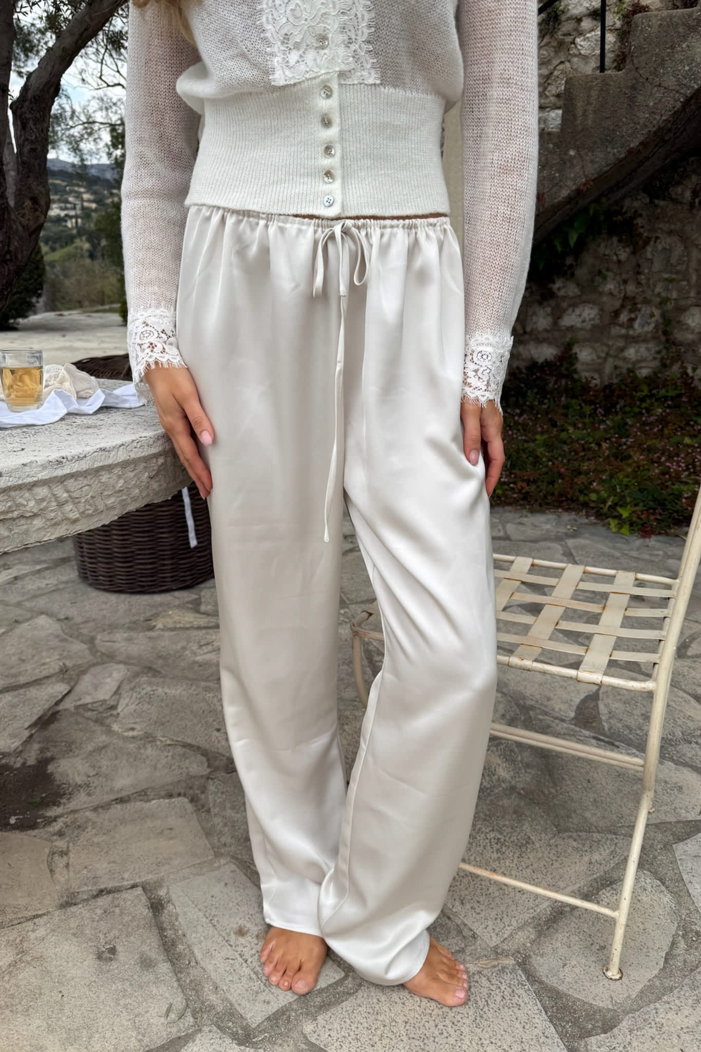 FieIC Pants - Off White Satin - Image 5