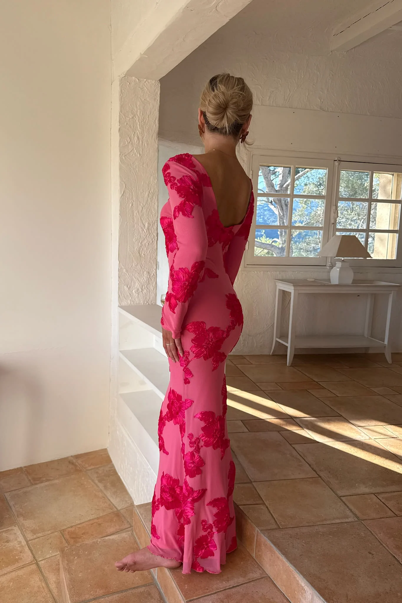 FloraIC Mesh Dress - Fuchsia Pink Flower - Image 7