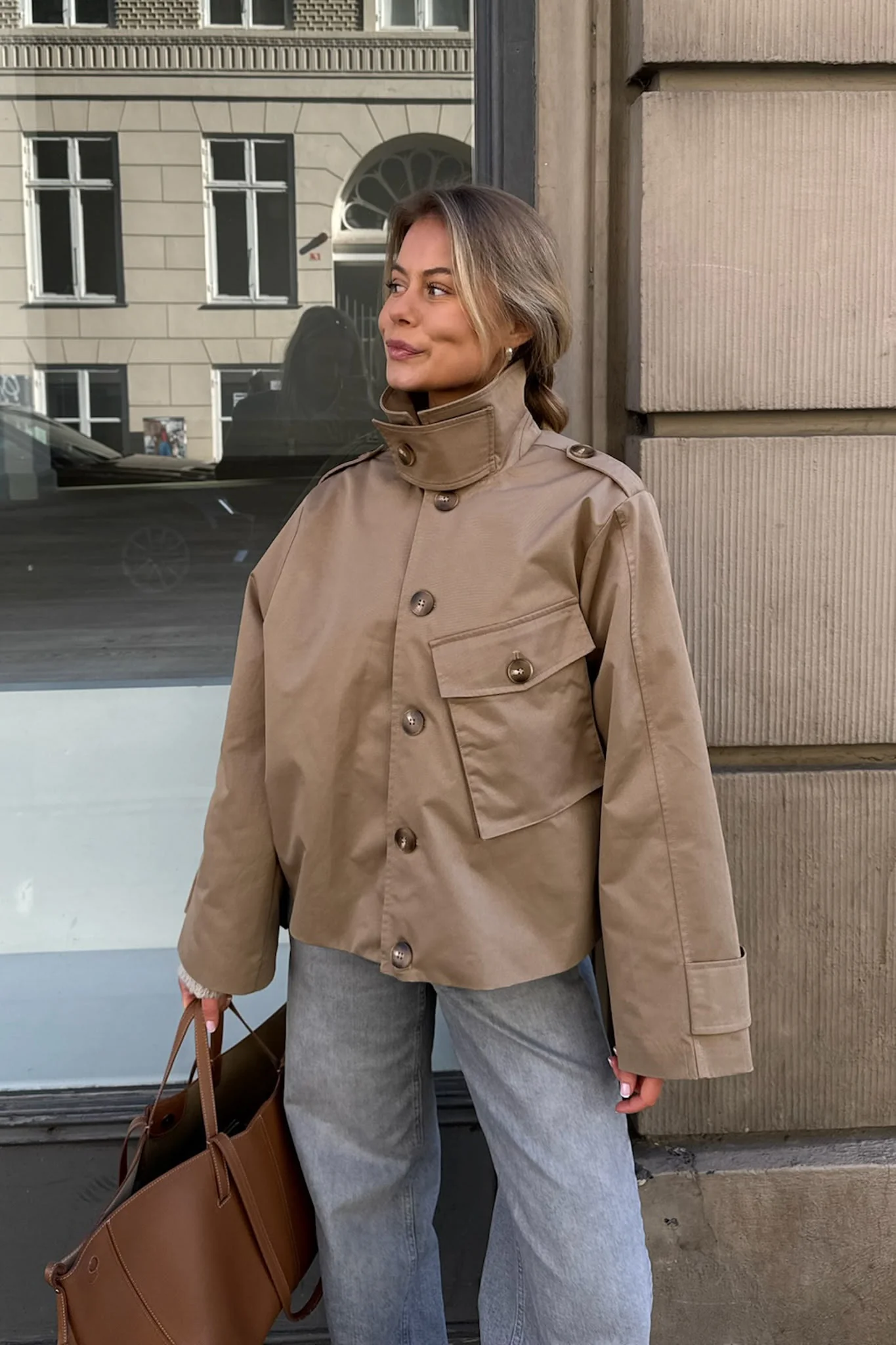 FrejaIC Short Trenchcoat - Brown - Image 6