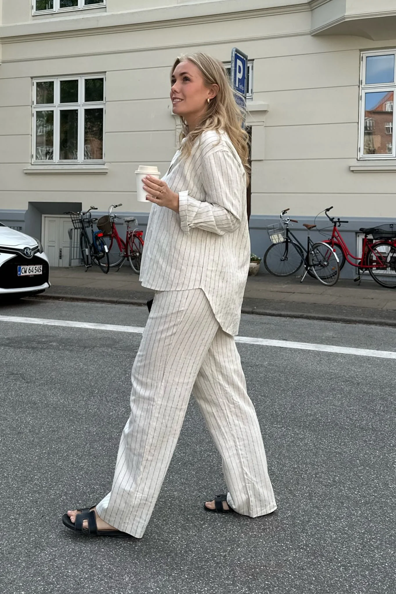 HannahIC Pants - Beige Linen Pinstripe - Image 7