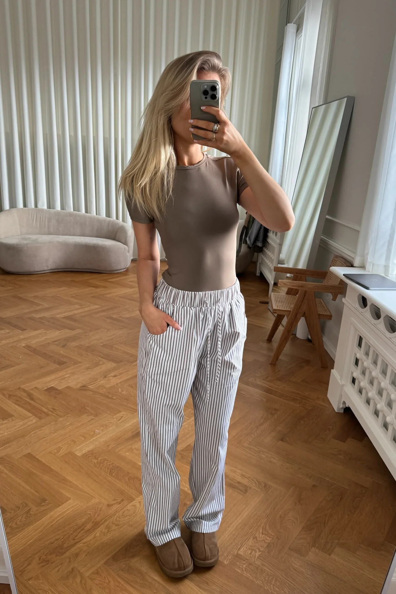 HannahIC Pants - Brown White Stripes - Image 4