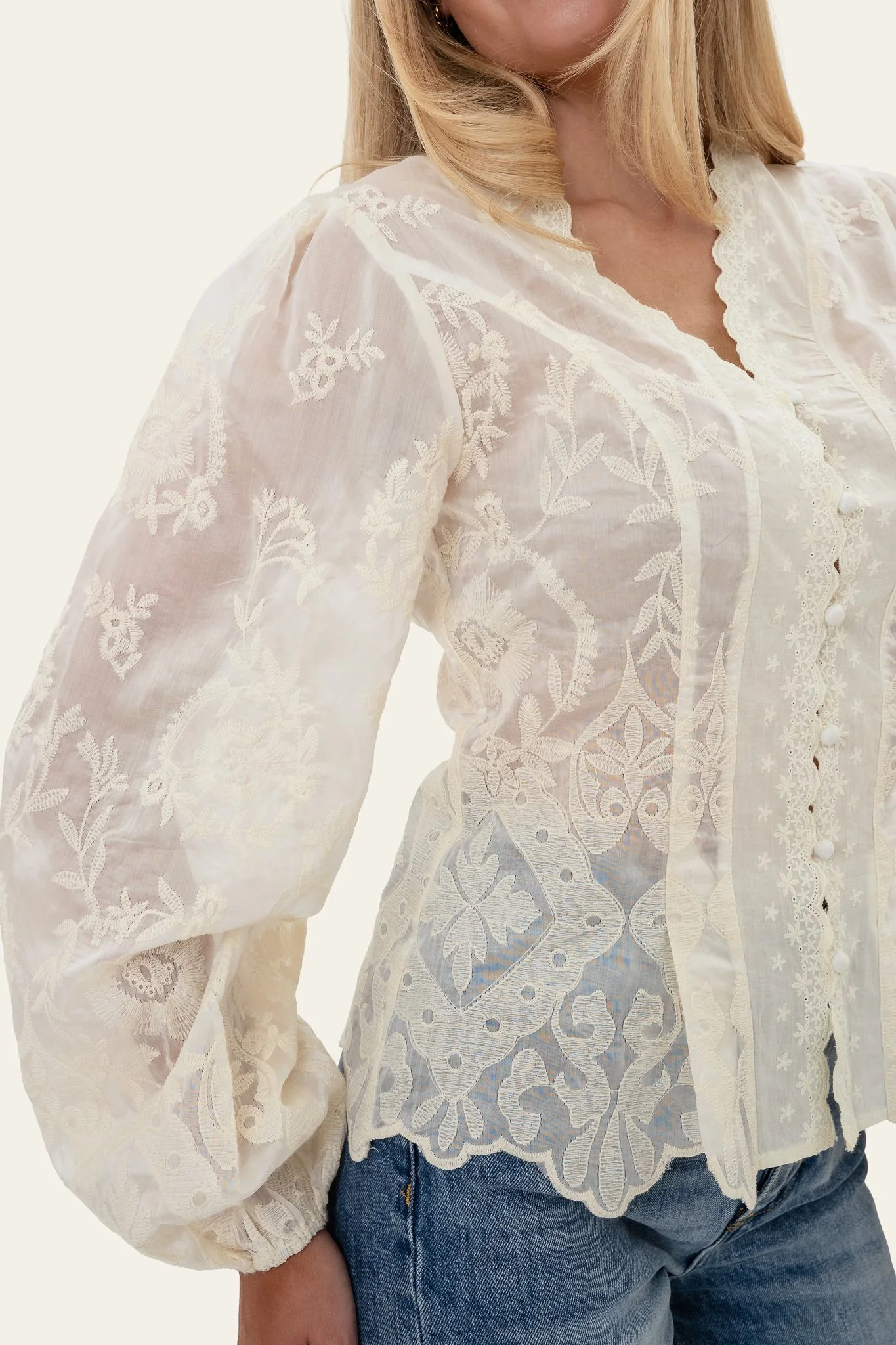 HazelIC Shirt - Vintage Off White Lace - Image 3