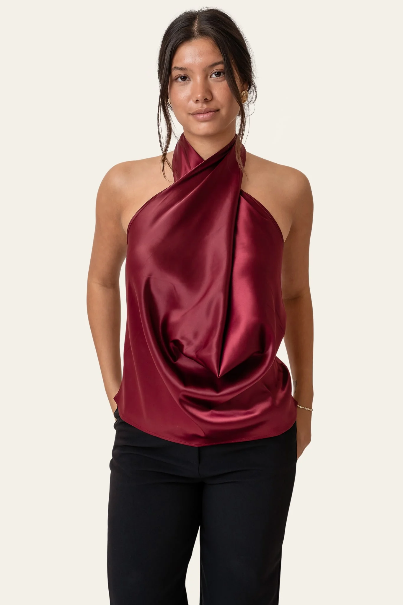 HollyIC Wrap Top - Bordeaux - Image 3