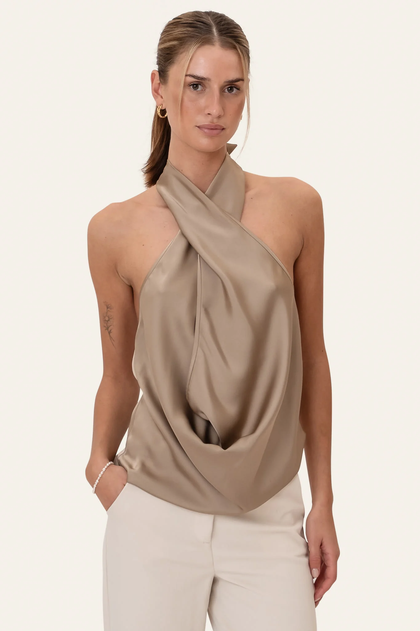 HollyIC Wrap Top - Champagne - Image 2