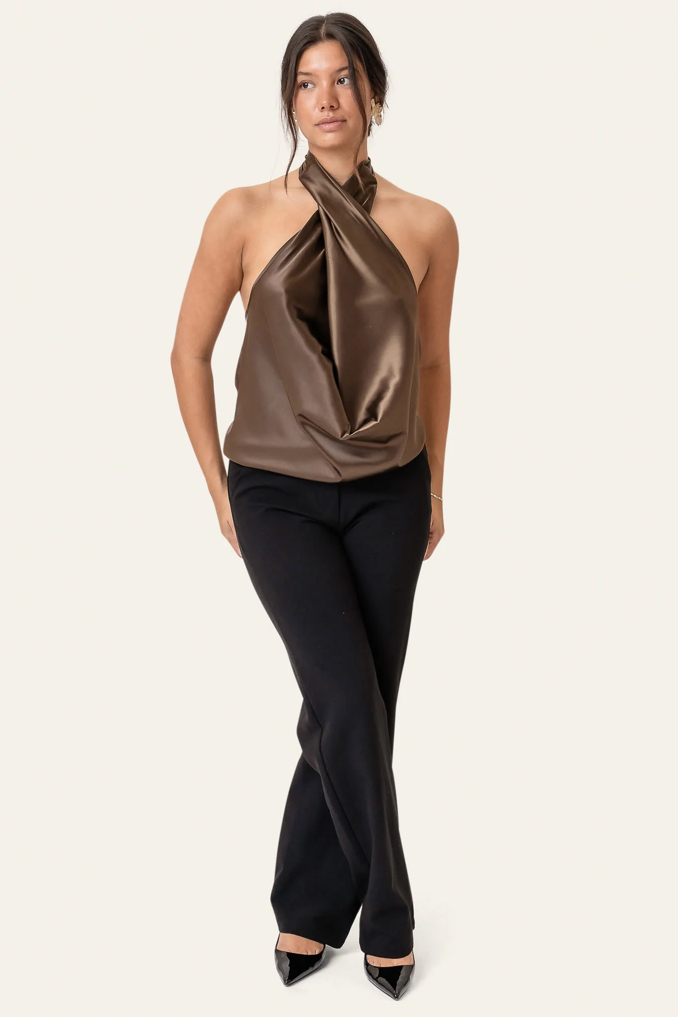 HollyIC Wrap Top - Dark Brown - Image 3