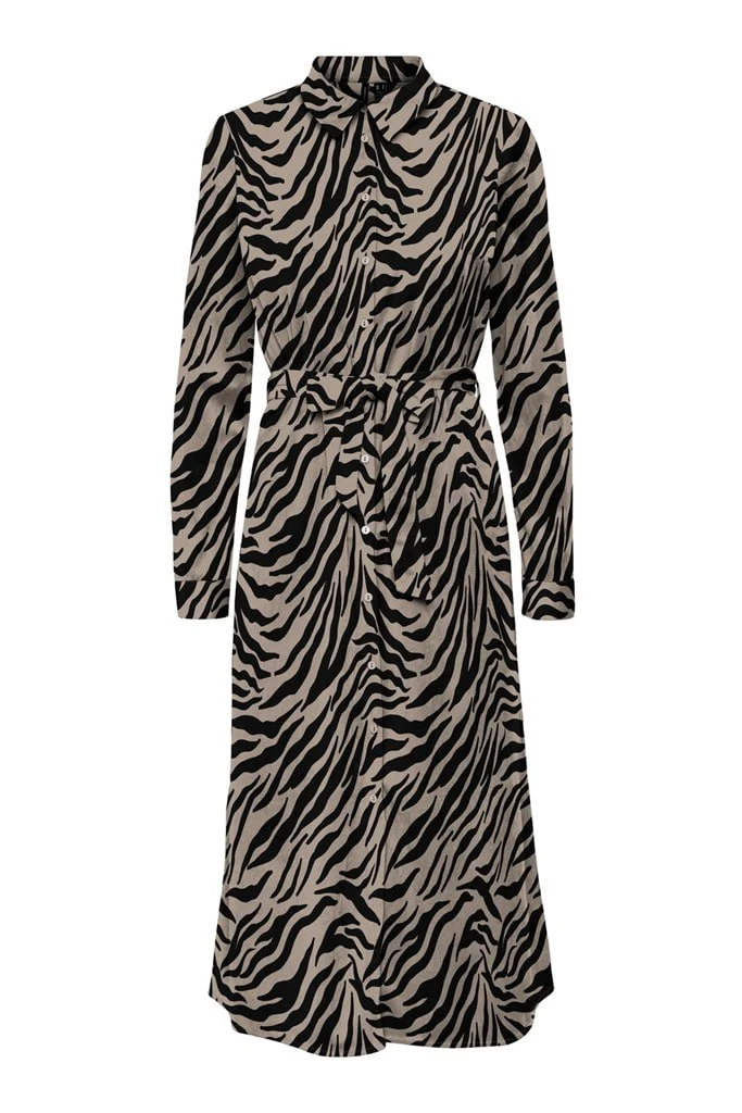 VMIda LS Corduroy Calf Shirt Dress - Silver Mink - Image 4