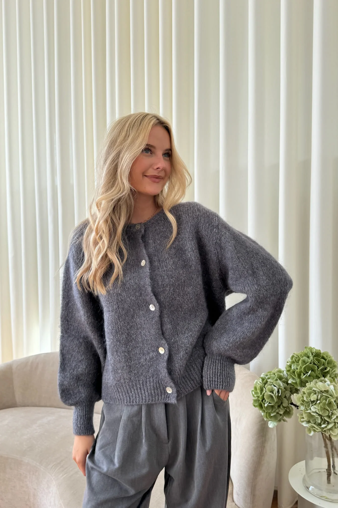 IdaIC Cardigan - Dark Grey - Image 5