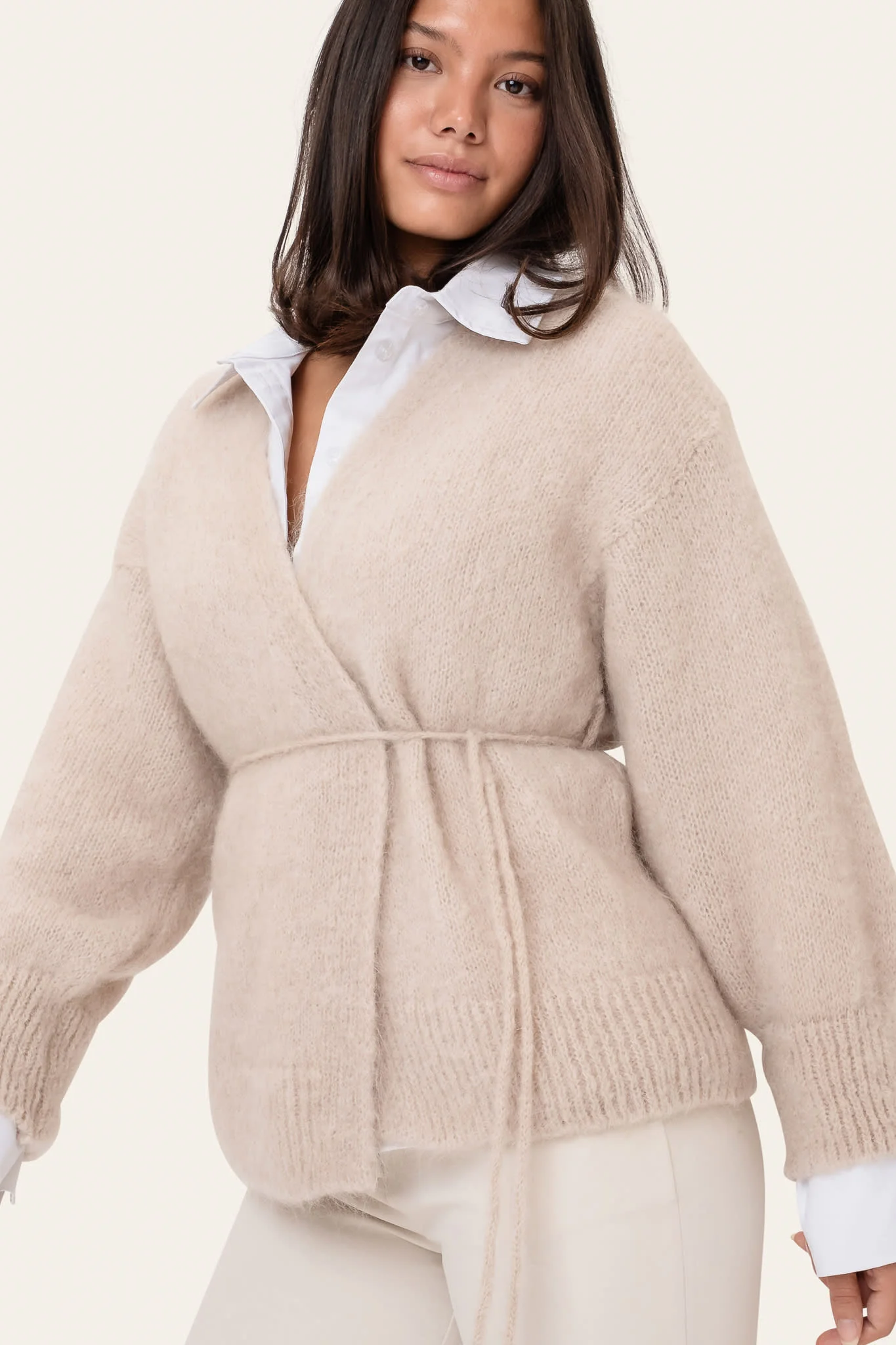 IdaIC Wrap Cardigan - Beige - Image 4