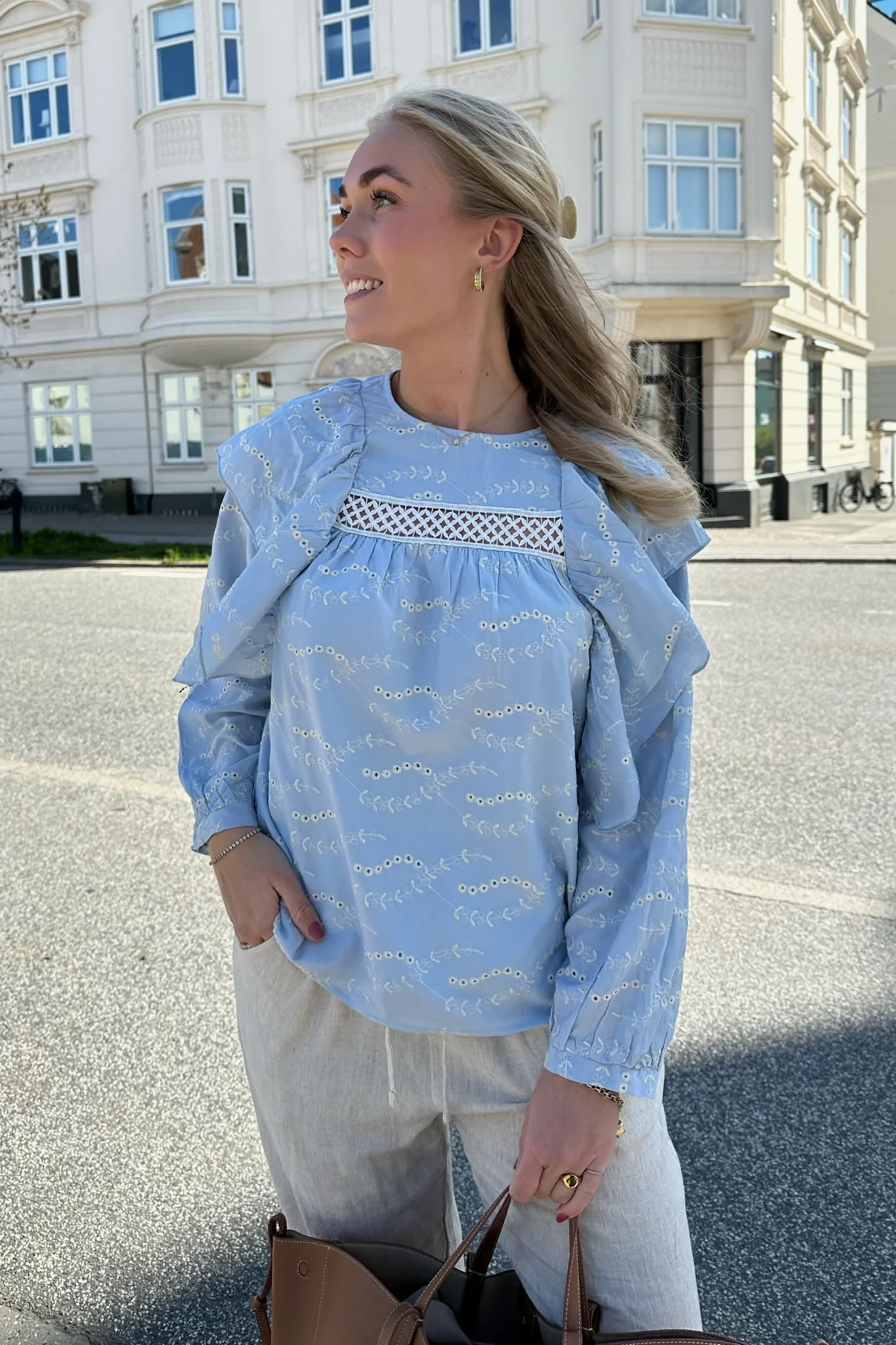 IngridIC Shirt - Blue White Embroidery - Image 8