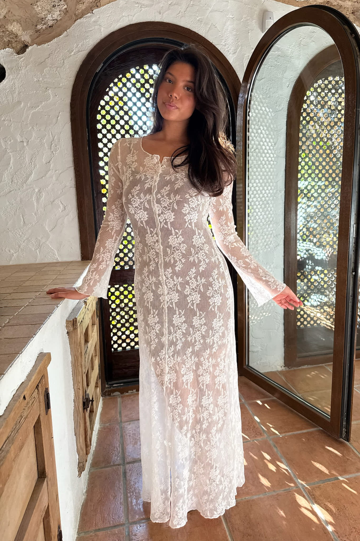 IvyIC Long Dress - White Lace