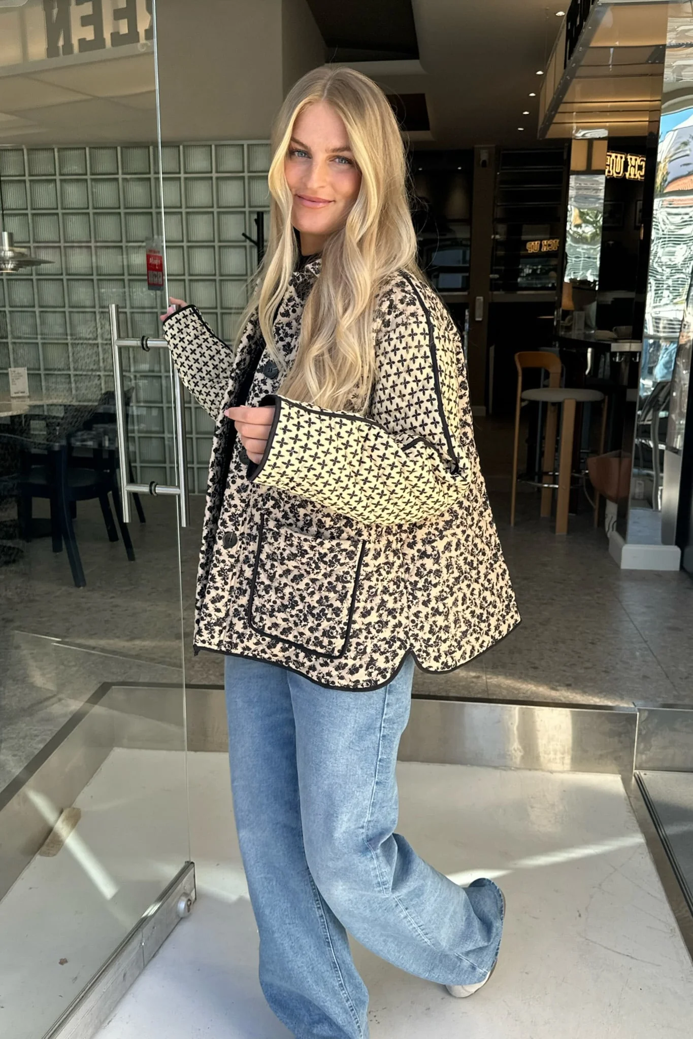 JosieIC Quilted Jacket - Multi Dark Print - Image 9