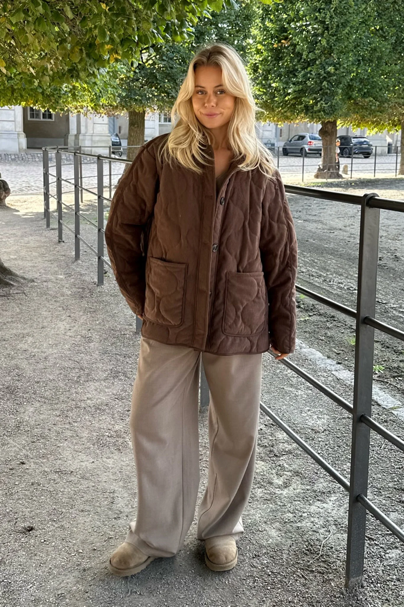 JosieIC Quilted Jacket - Brown Corduroy - Image 4