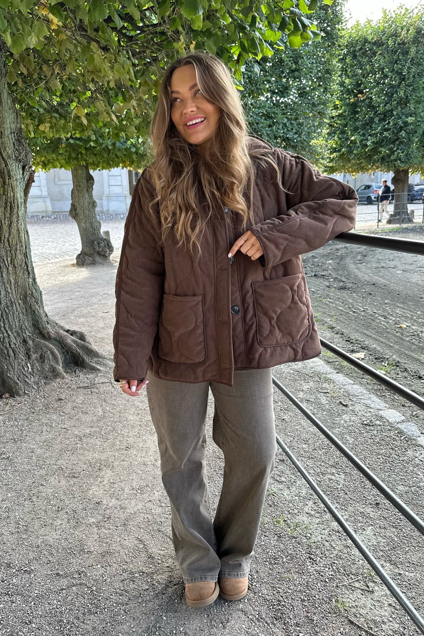 JosieIC Quilted Jacket - Brown Corduroy - Image 7