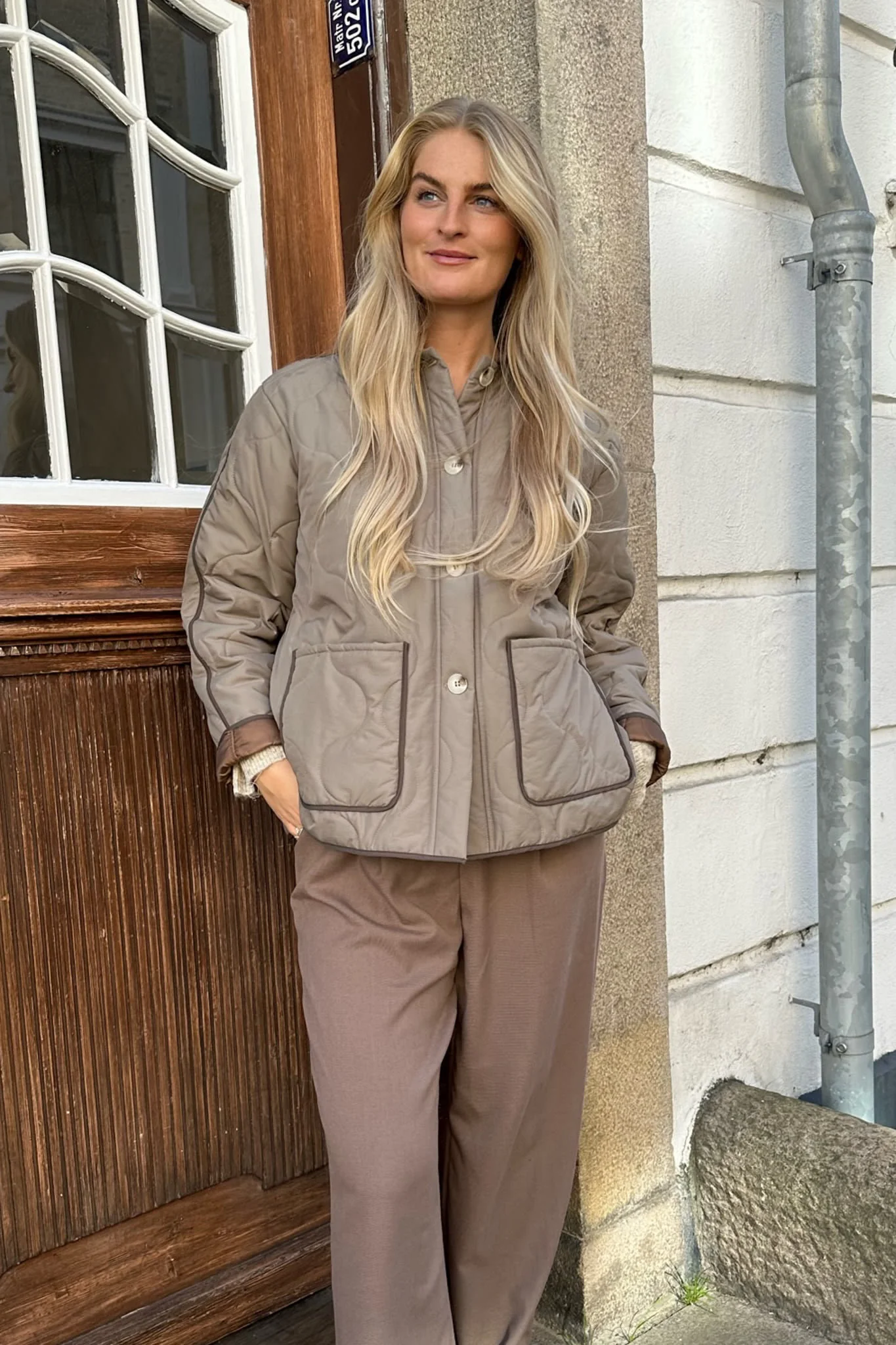 JosieIC Quilted Jacket - Army/Brown - Image 13