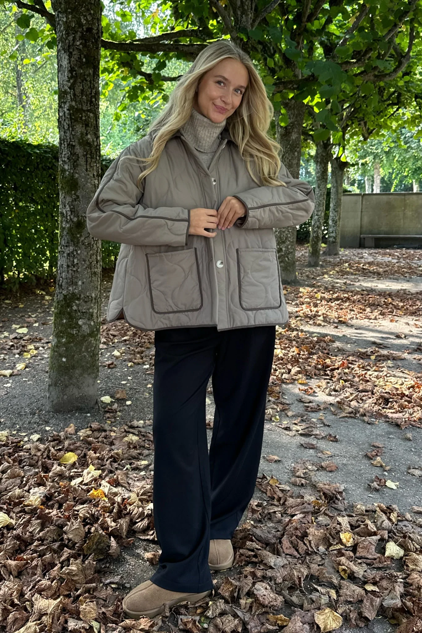 JosieIC Quilted Jacket - Army/Brown - Image 4