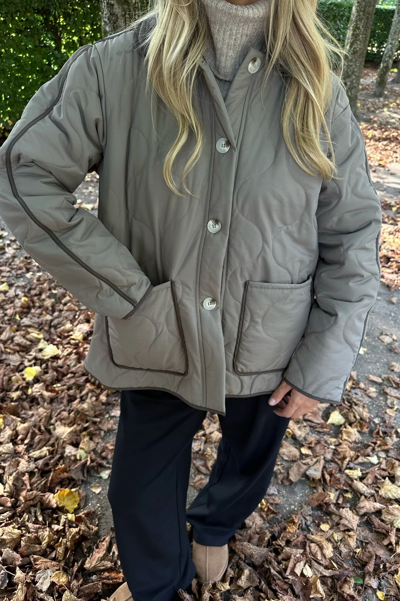 JosieIC Quilted Jacket - Army/Brown - Image 5