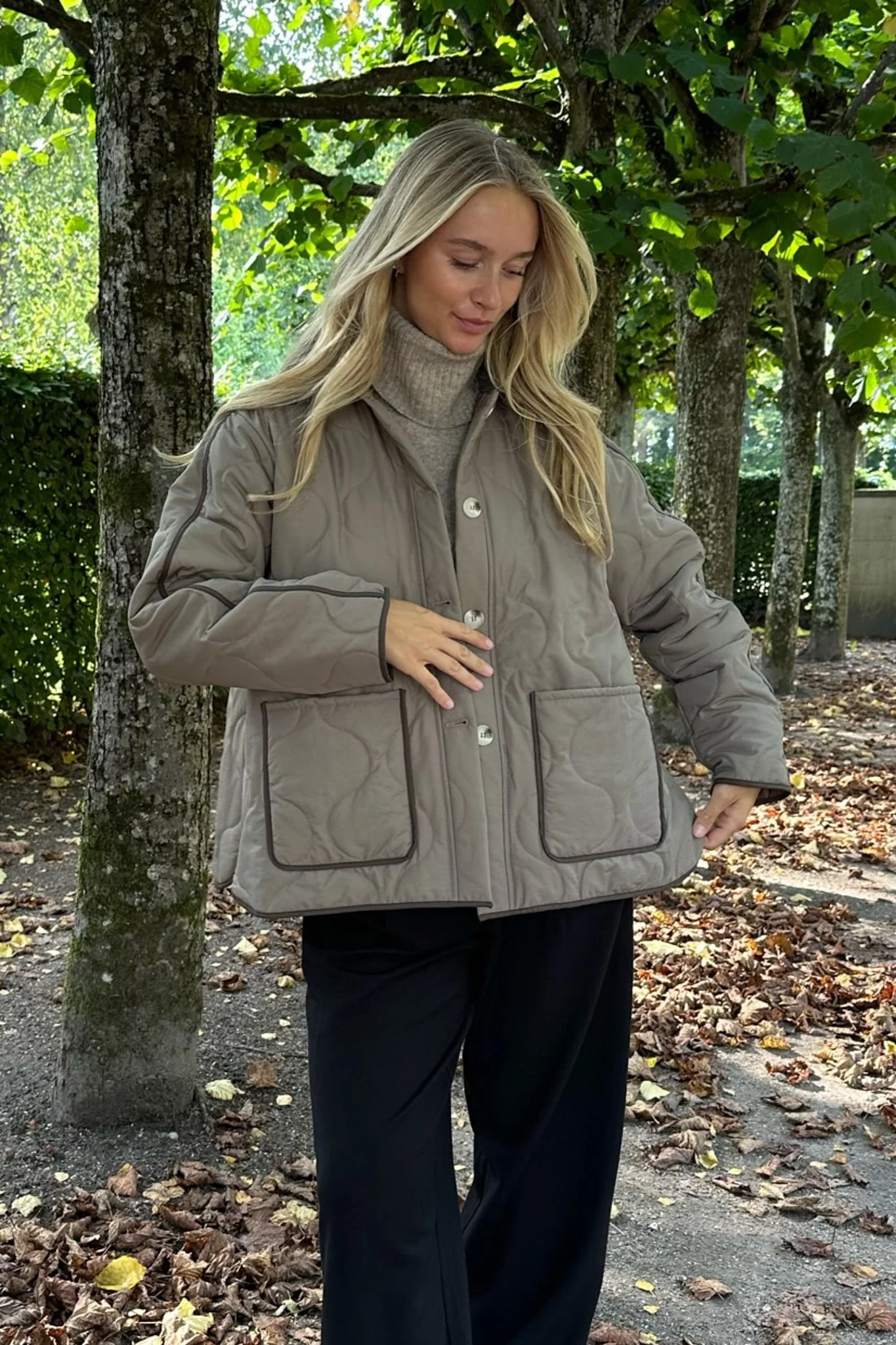 JosieIC Quilted Jacket - Army/Brown - Image 6