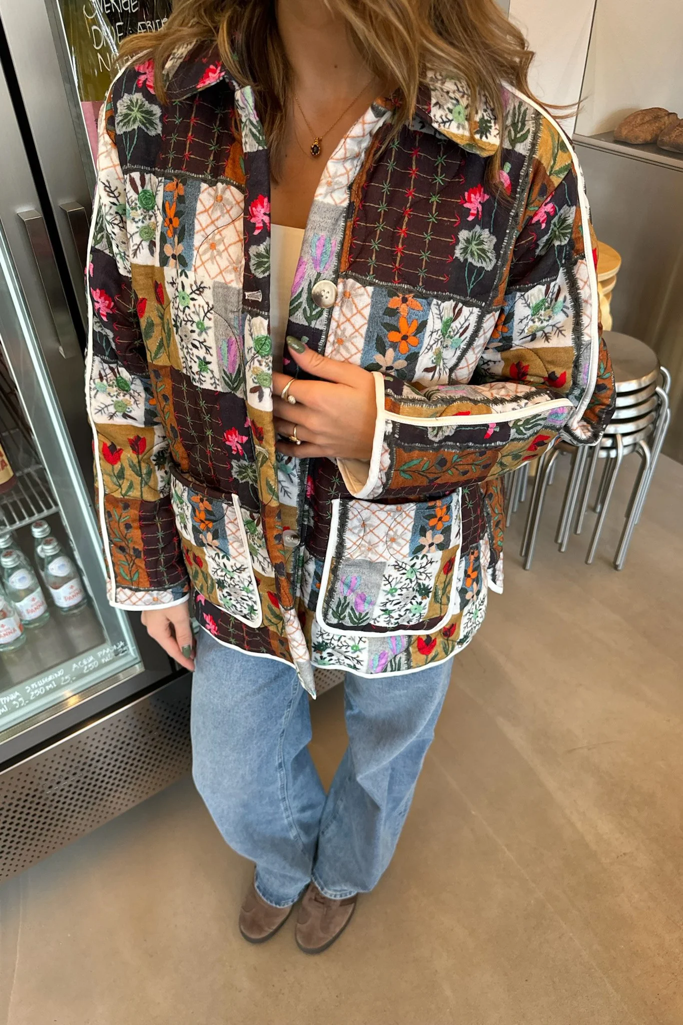 JosieIC Quilted Jacket - Multi Flower Print - Image 3