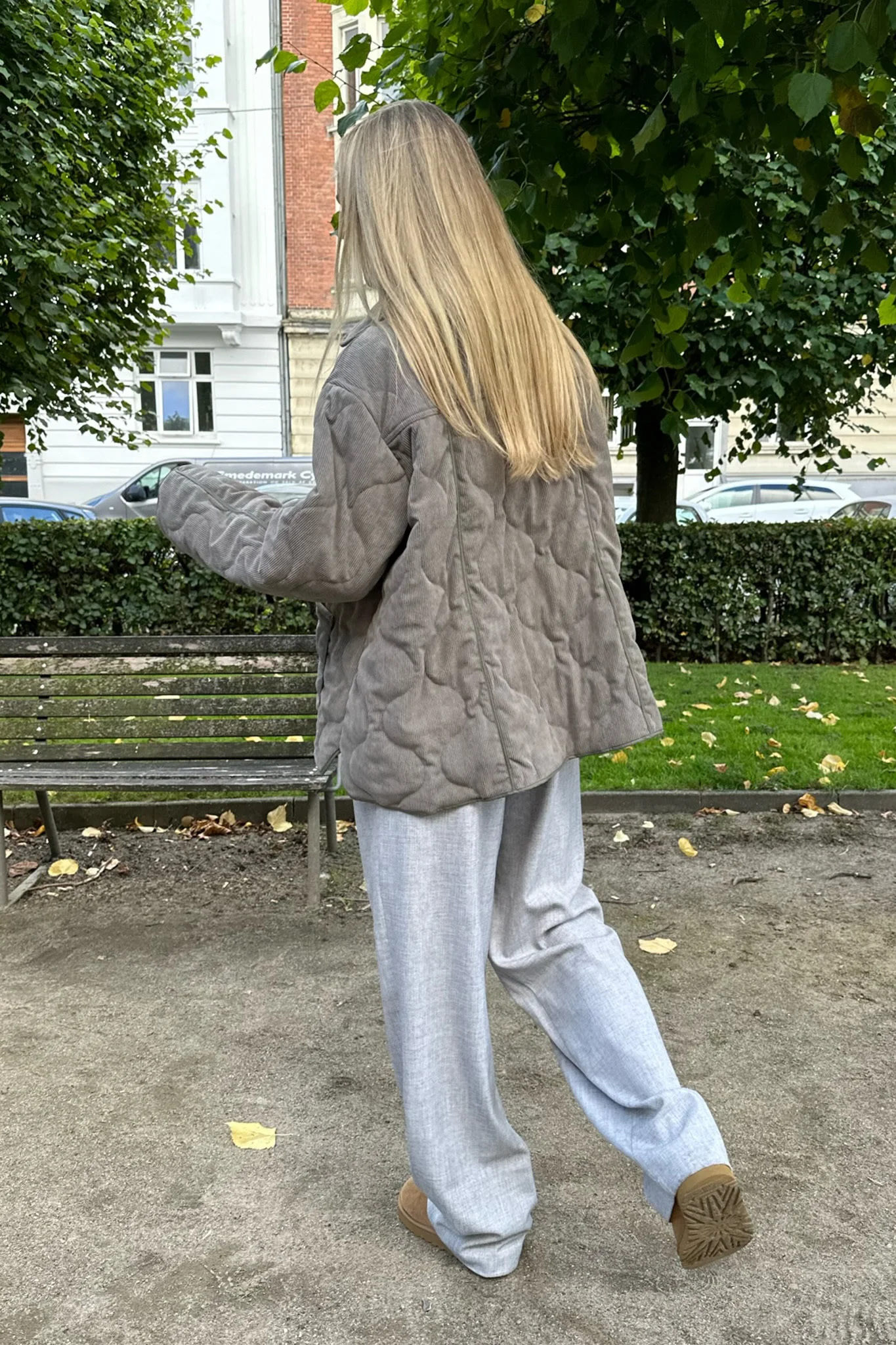 JosieIC Quilted Jacket - Grey Corduroy - Image 11
