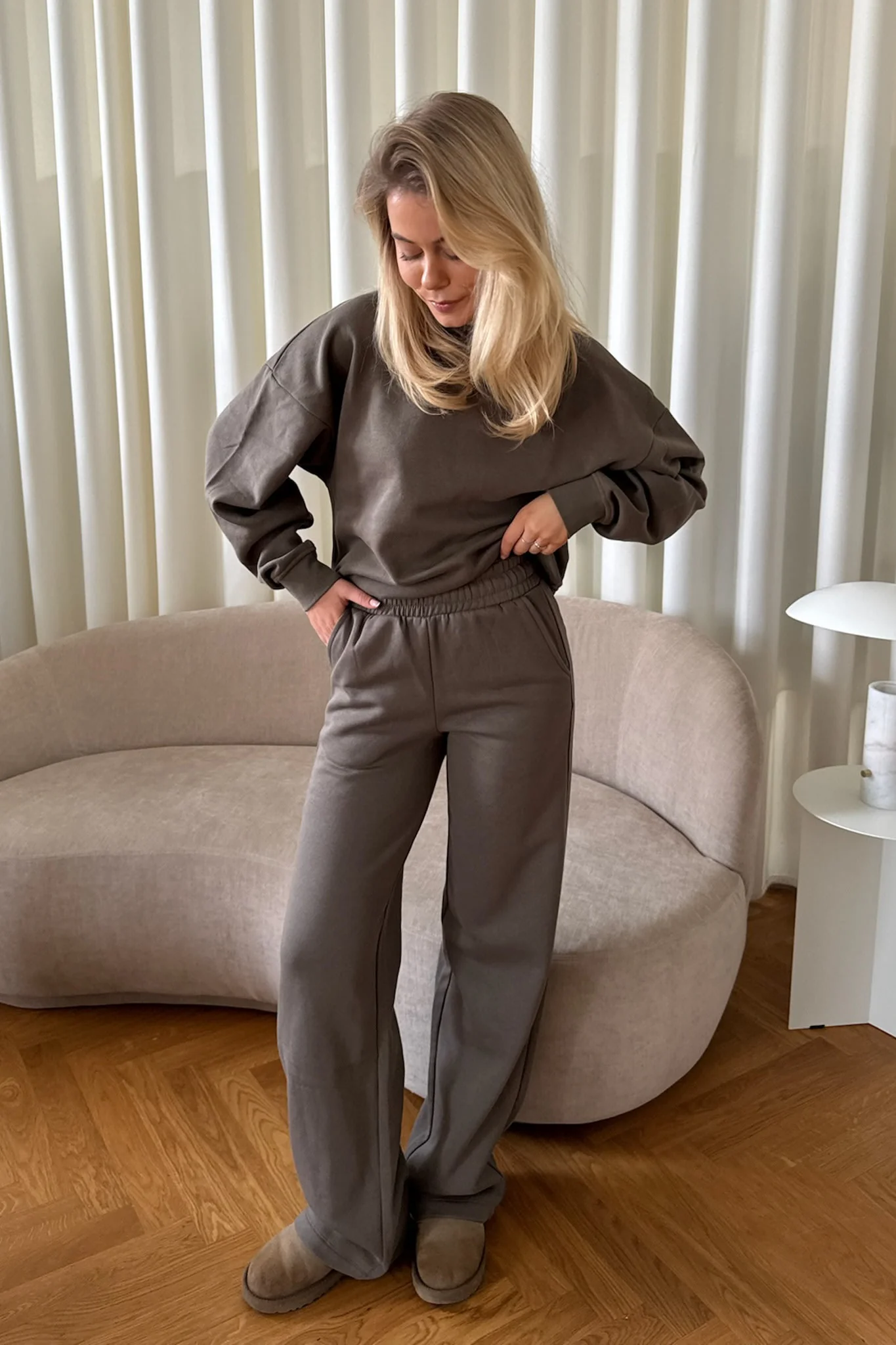 JXAlly Regular Wide HW Pants - Morel