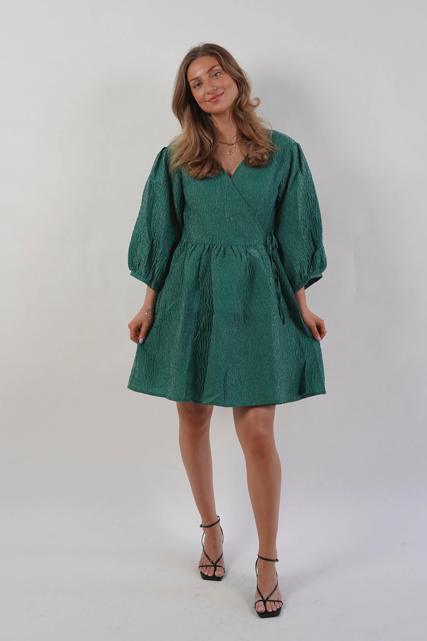Noella Kamila Wrap Dress - Green - Image 3