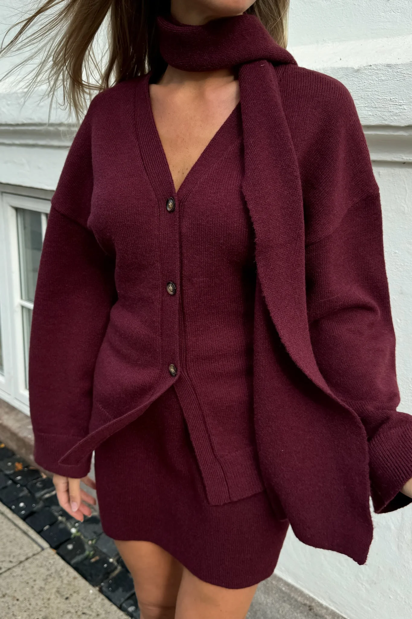 KarmaIC Fitted Cardigan - Bordeaux