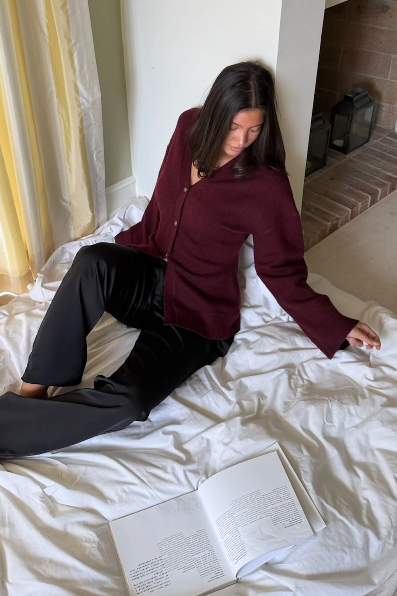 KarmaIC Fitted Cardigan - Bordeaux - Image 13