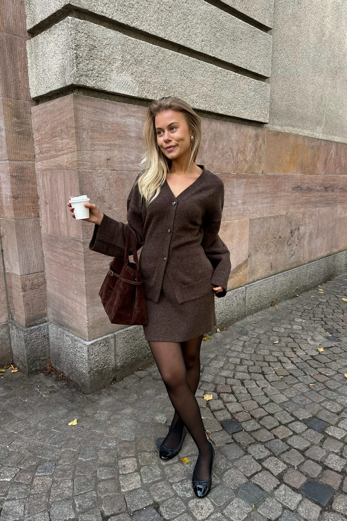 KarmaIC Fitted Cardigan - Dark Brown - Image 5