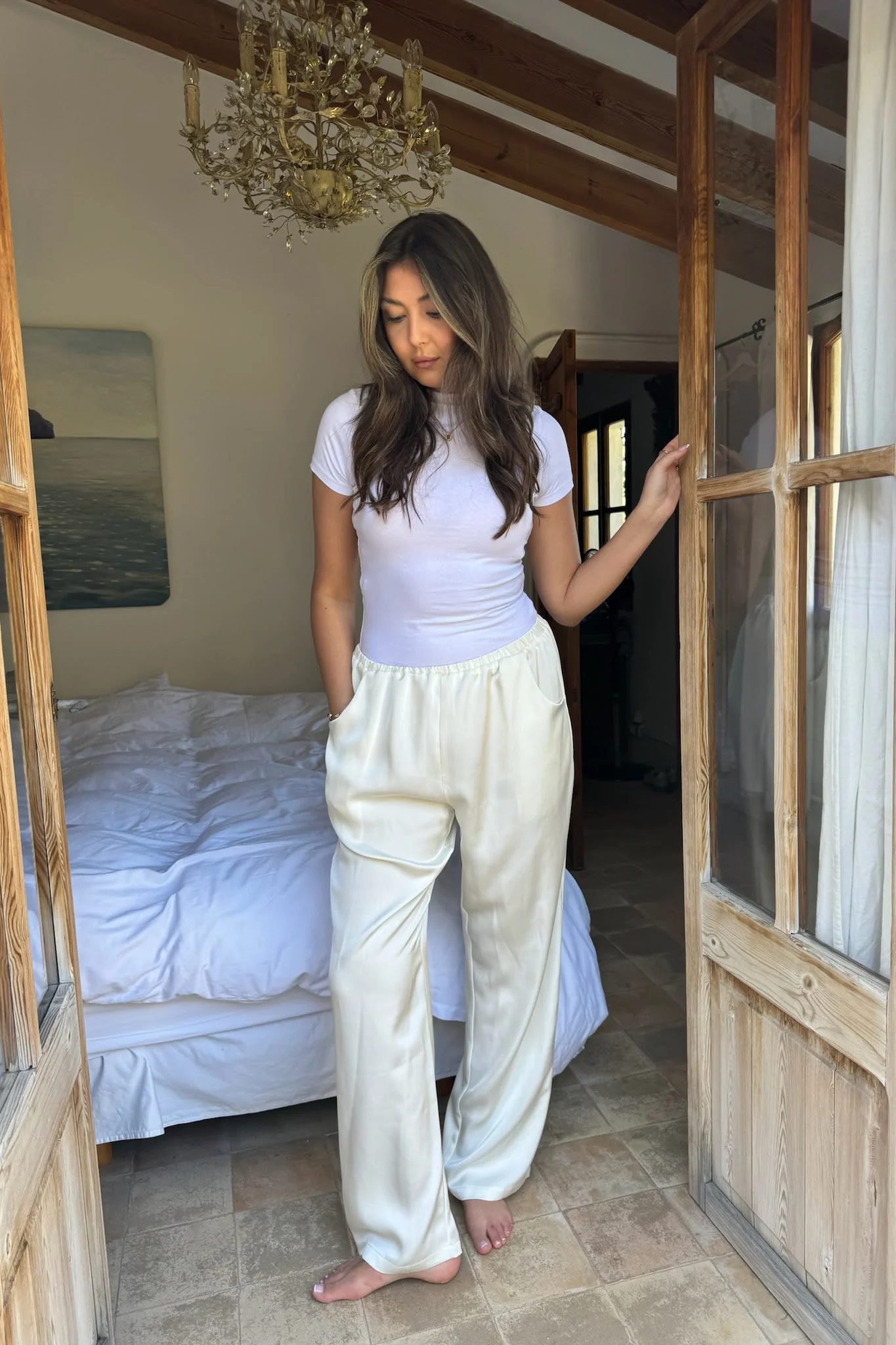 KayaIC Pants - Off White Satin - Image 4