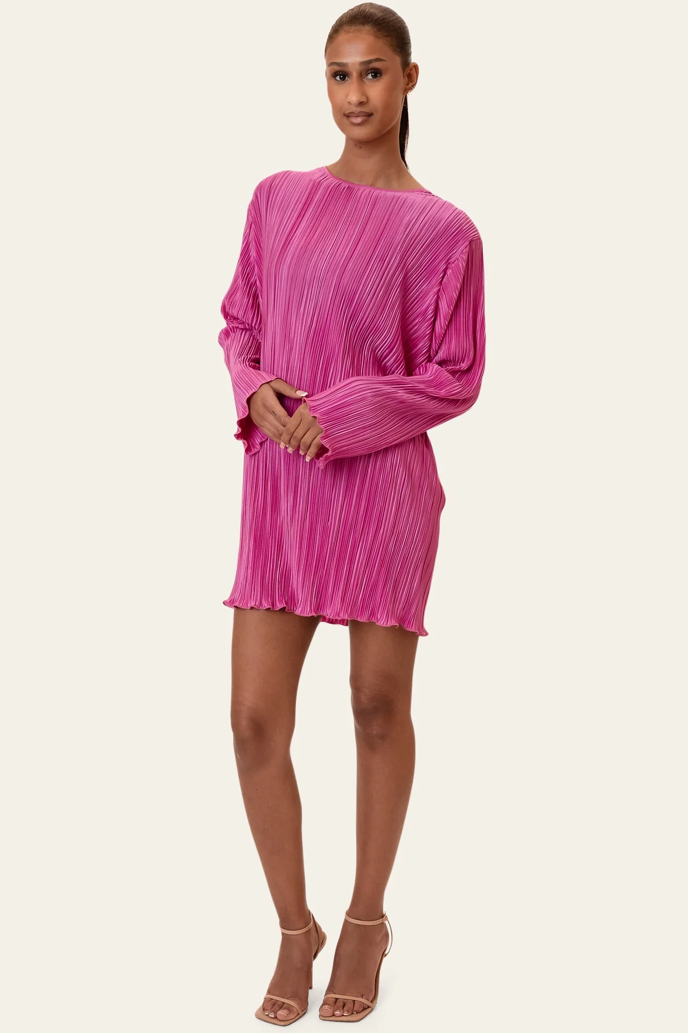 KellyIC Plissé Dress - Fuchsia Pink