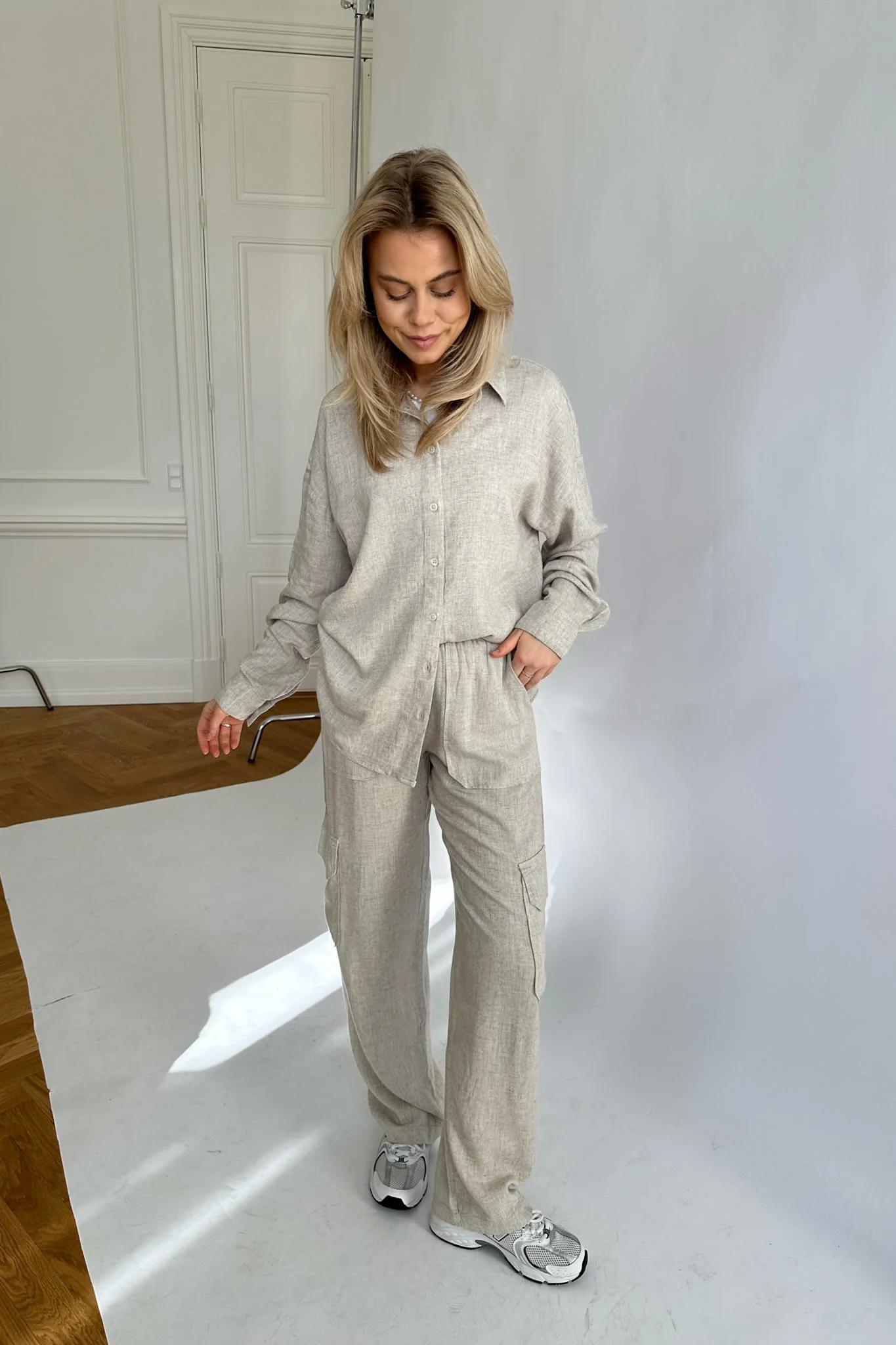 NMLeilani NW Loose Cargo Pants - Naturel - Image 4