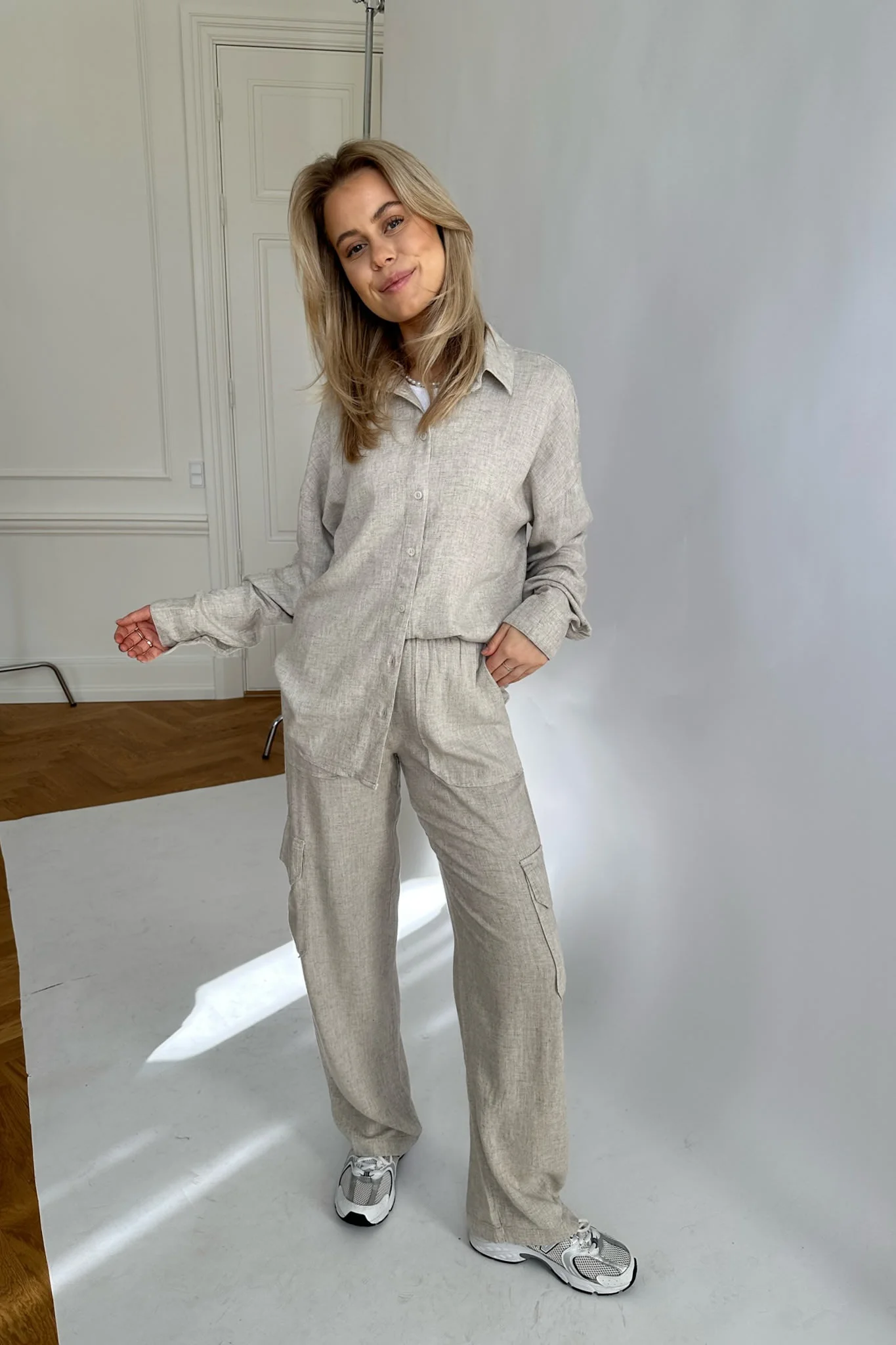 NMLeilani LS Loose Shirt - Naturel - Image 2