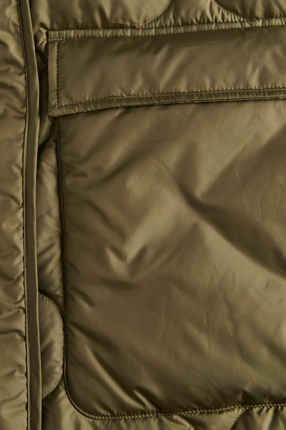 JXLenora Shiny Quilted Coat - Burnt Olive - Image 11