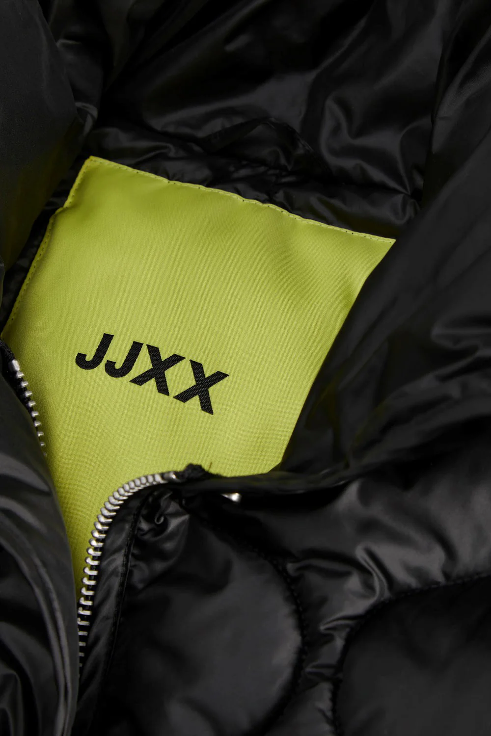 JXLenora Shiny Quilted Coat - Black - Image 8
