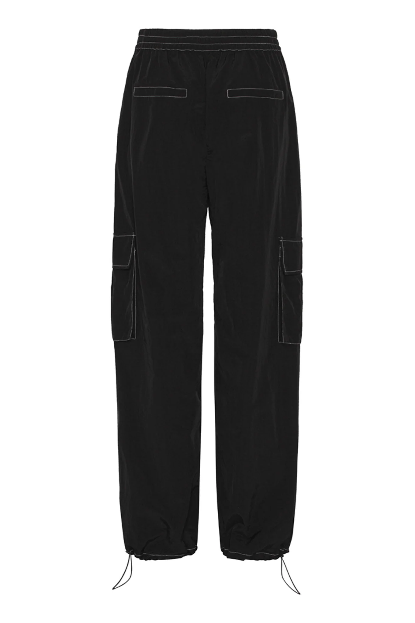 LivaIC Cargo Pants - Black With White Stitching - Image 8