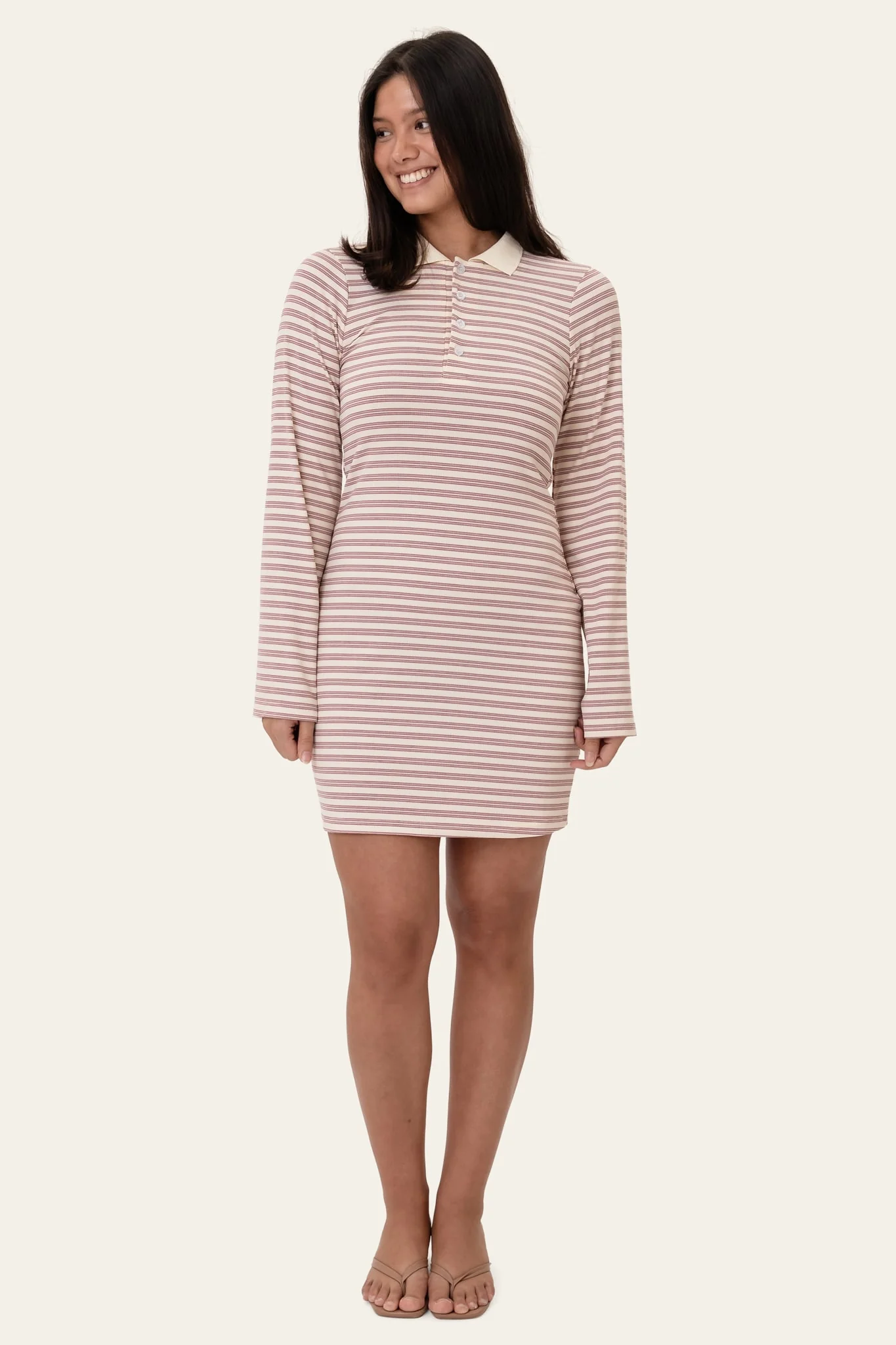 LivaIC Polo Dress - Lavender Stripes - Image 2