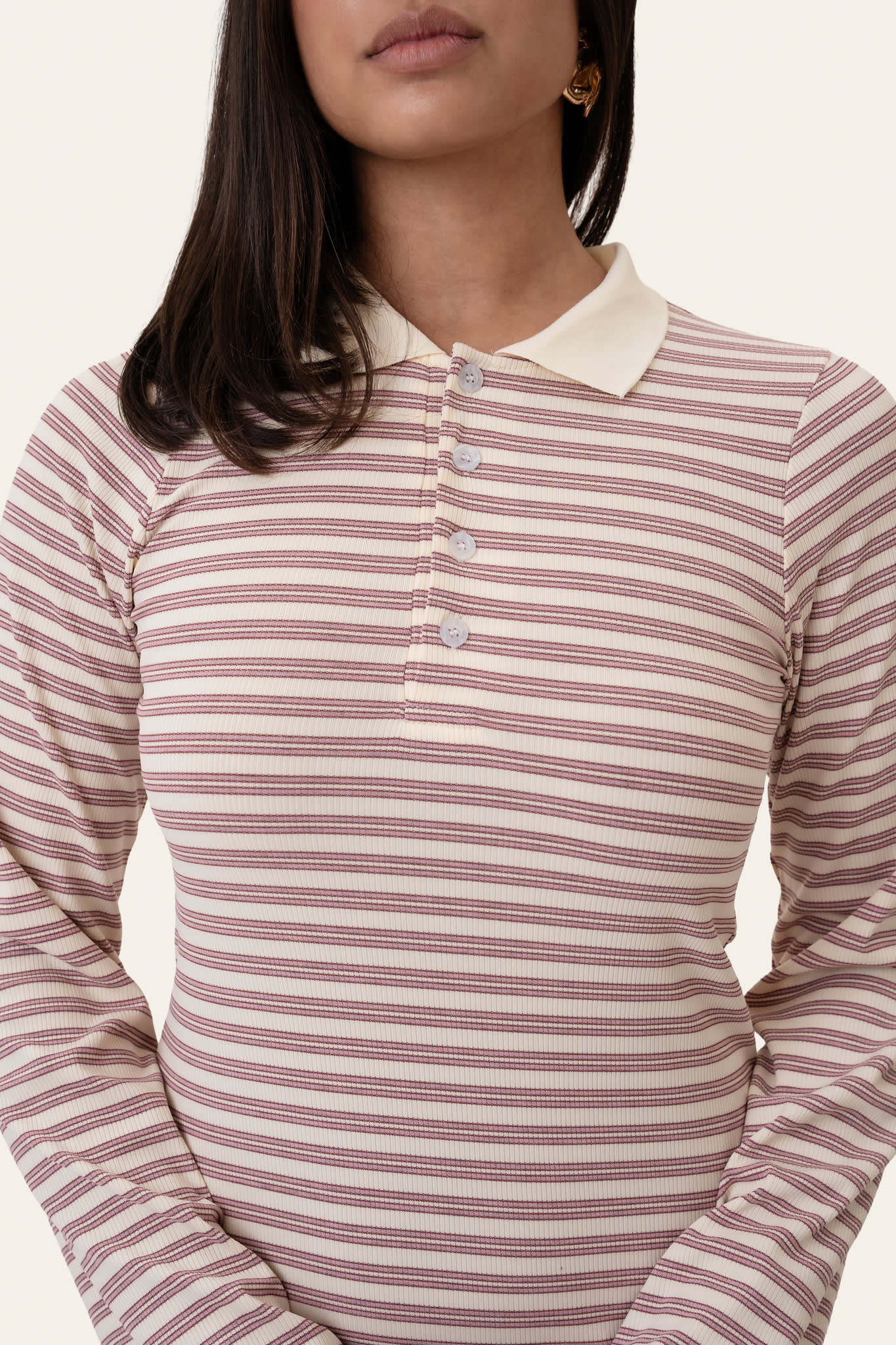 LivaIC Polo Dress - Lavender Stripes - Image 5