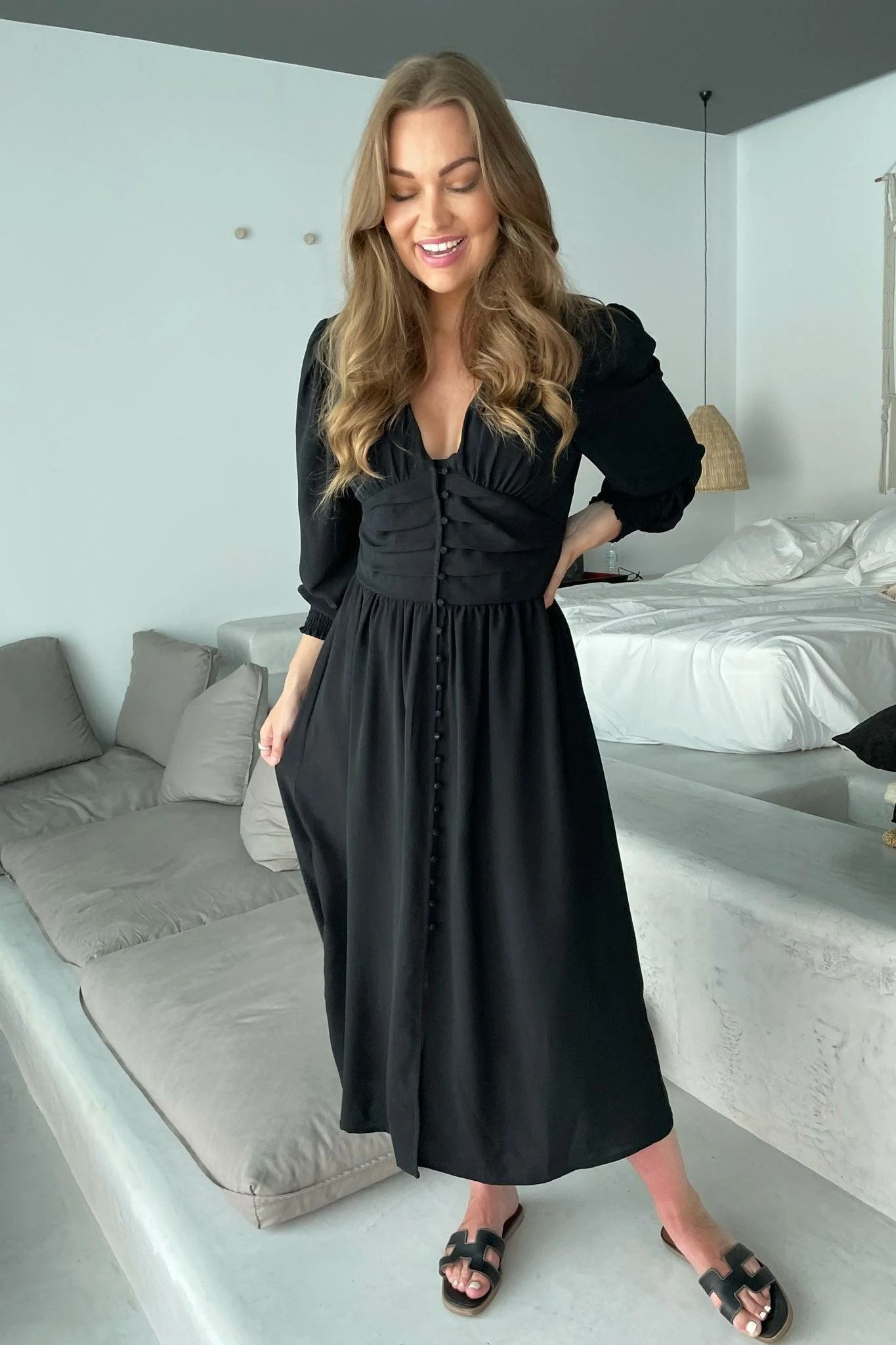 Long Adel Dress - Black - Image 2