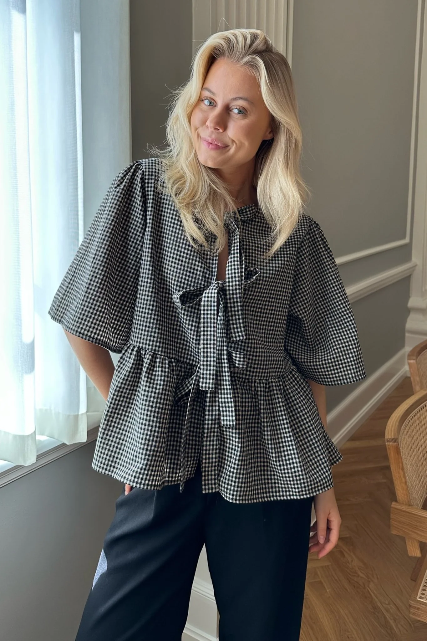 LulaIC Top - Beige/Black Checks - Image 5