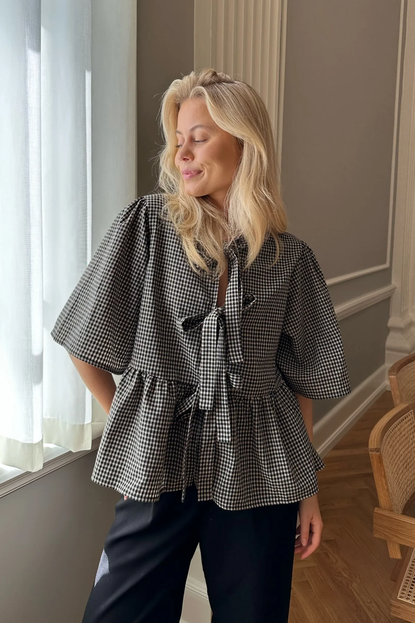 LulaIC Top - Beige/Black Checks - Image 6
