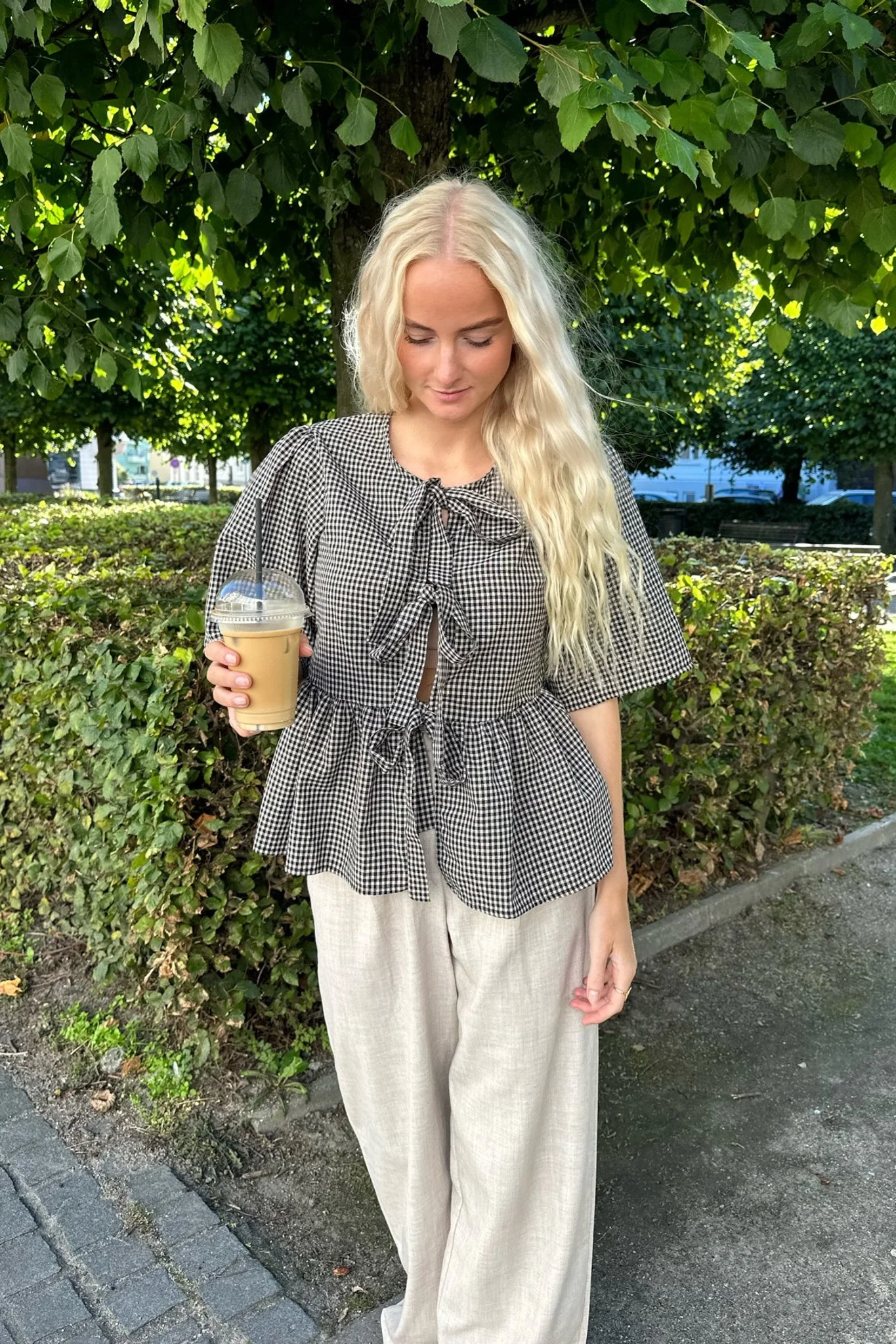 LulaIC Top - Beige/Black Checks - Image 7
