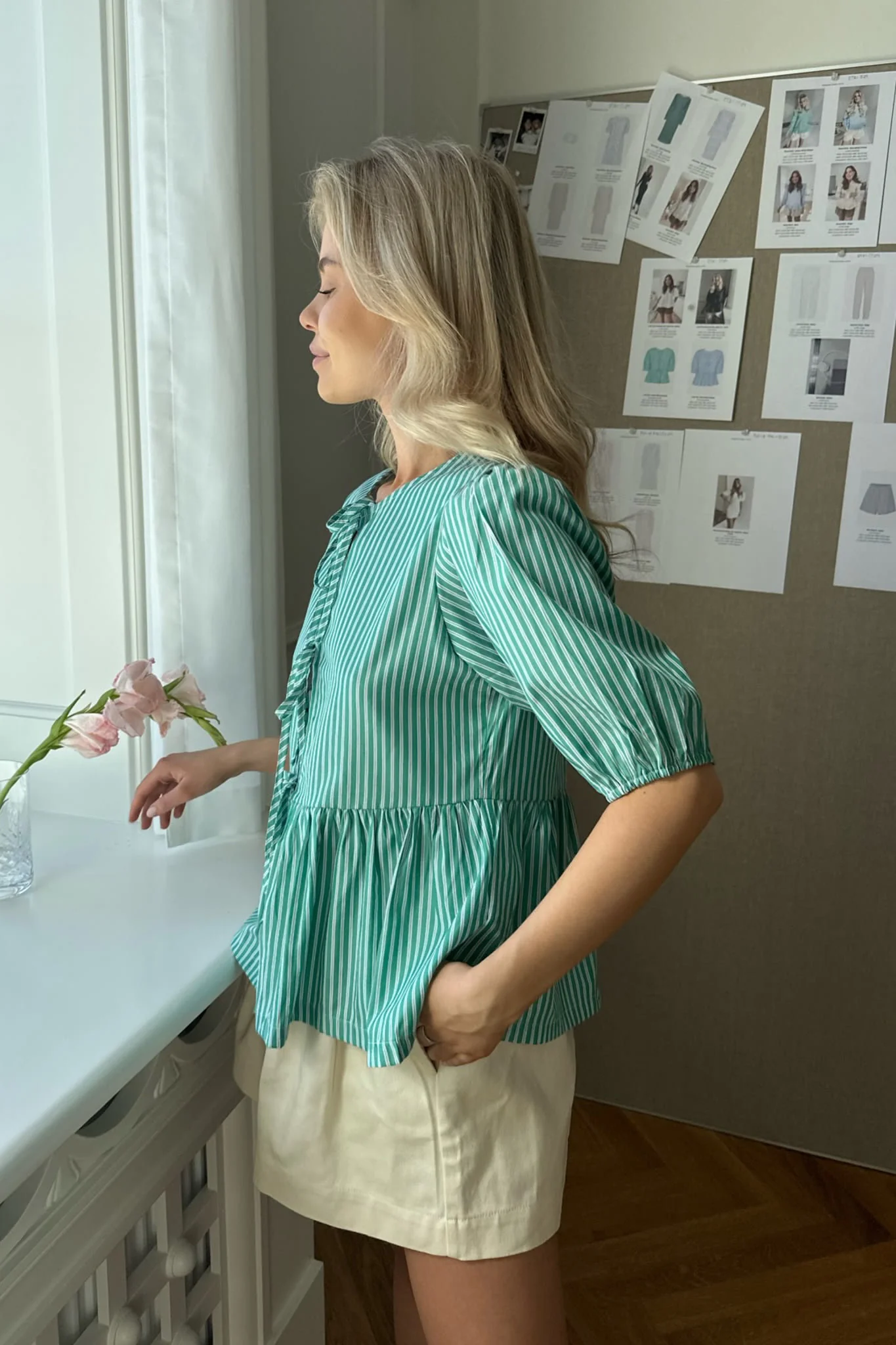 LulaIC Top - Green White Stripes - Image 5