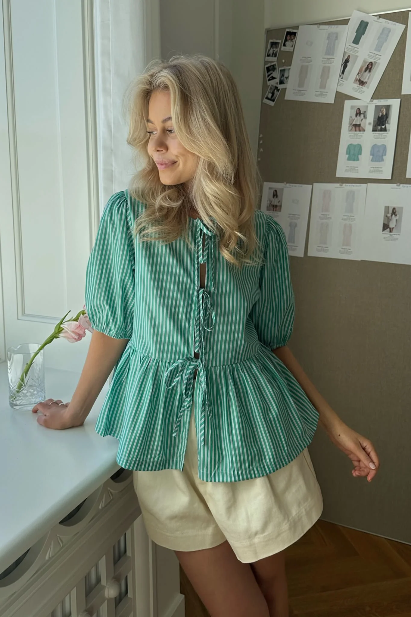 LulaIC Top - Green White Stripes - Image 6