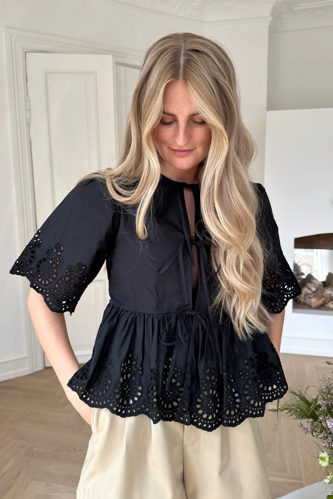 LulaIC Top - Black Embroidery