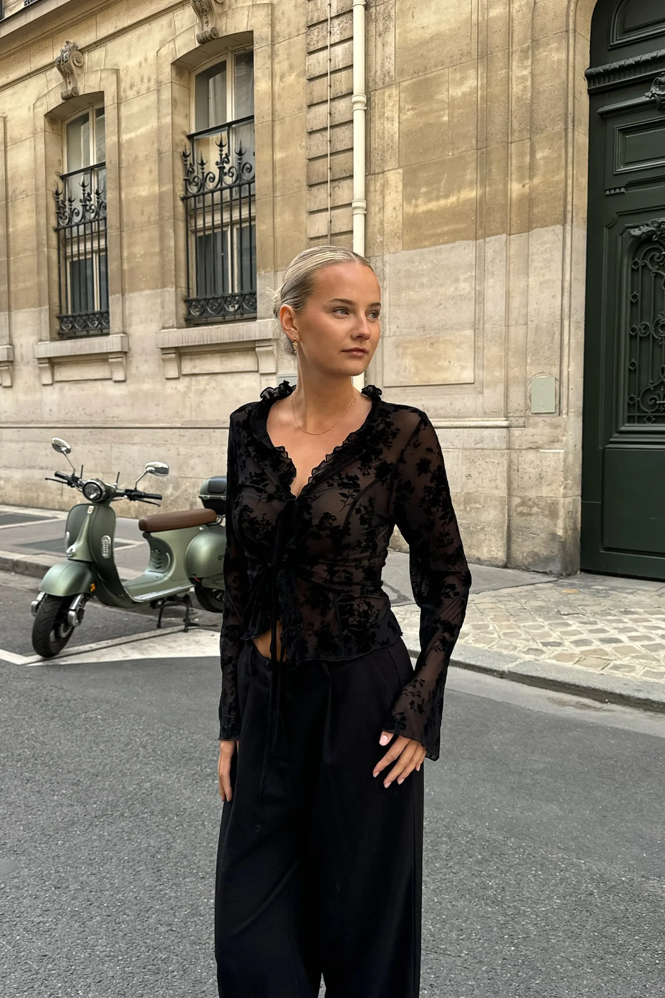 MarlyIC Mesh Top - Black Flower Print - Image 2