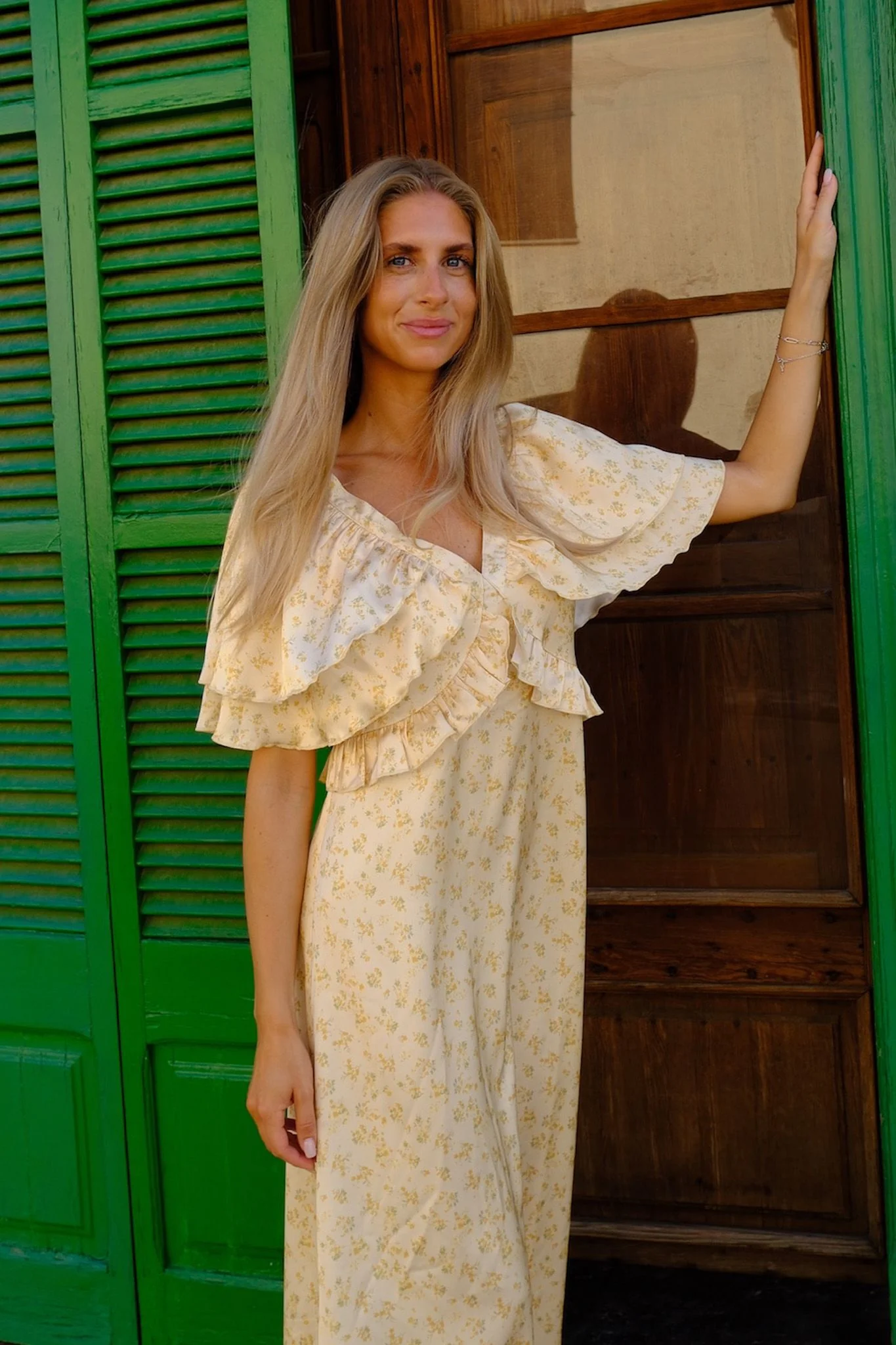 MarthaIC Maxi Dress - Yellow Flower Print - Image 2
