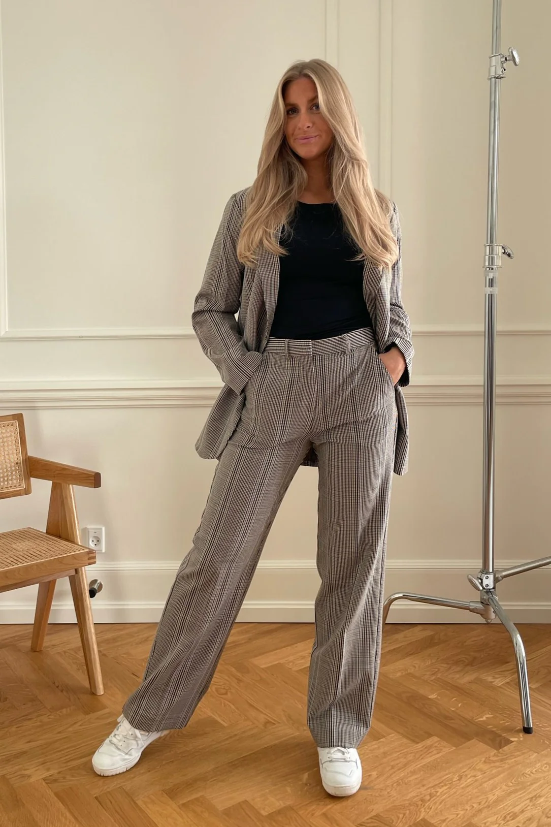 JXMary Regular HW Pant - Oatmeal Check