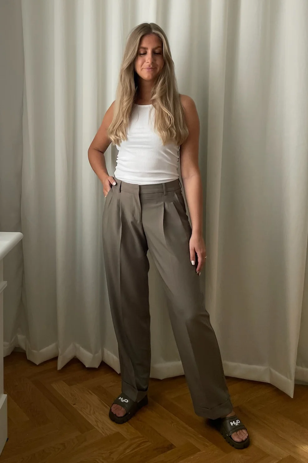 JXMary Regular Pleated MW Pant - Brindle