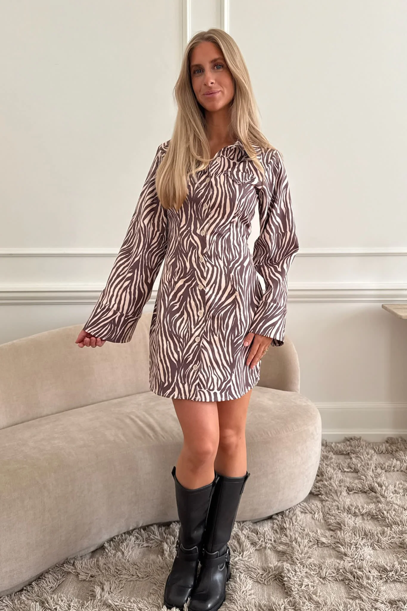 MaryIC Dress - Brown Zebra - Image 8
